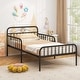 preview thumbnail 20 of 25, Twin Size Bed Frame with Headboard and Safety Side Guardrails-Black