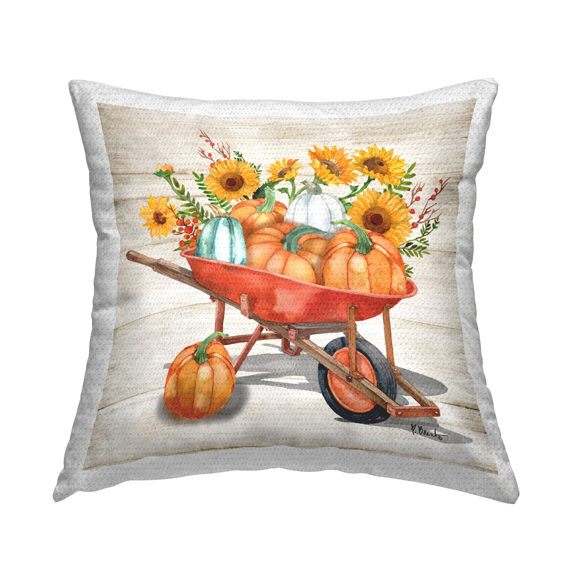 Stupell Rustic Harvest Wagon Printed Outdoor Throw Pillow Design by Paul Brent