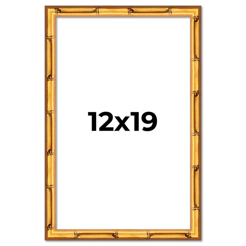 12x19 Frame Gold Bamboo Picture Frame Modern Photo Frame Includes UV Acrylic Shatter Guard Front Acid Free Foam Backing Board