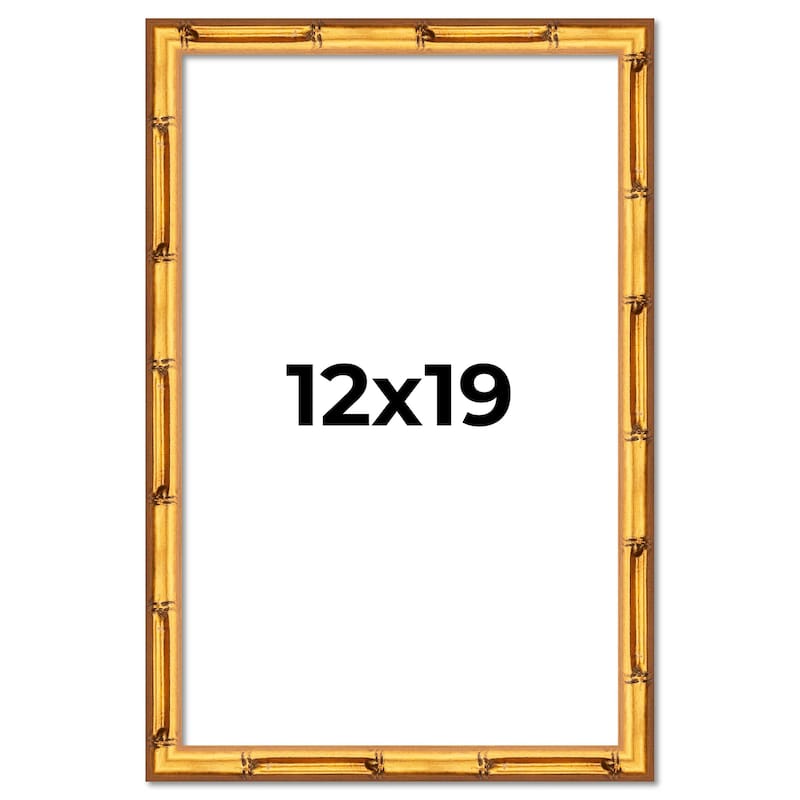 12x19 Frame Gold Bamboo Solid Wood Picture Frame | 1 Inch Moulding