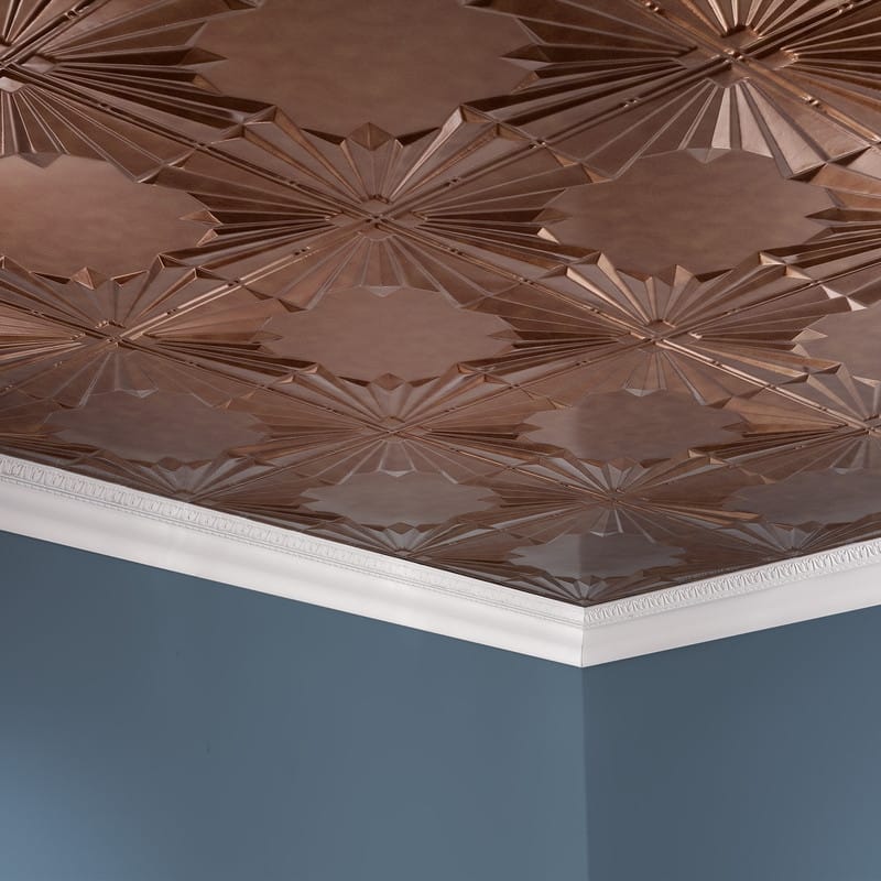 FASÄDE Art Deco Decorative Vinyl 2ft x 4ft Glue Up Ceiling Panel in Antique Bronze (5 Pack)