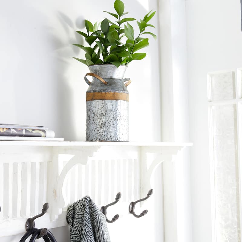 Gray Metal Milk Can Vase