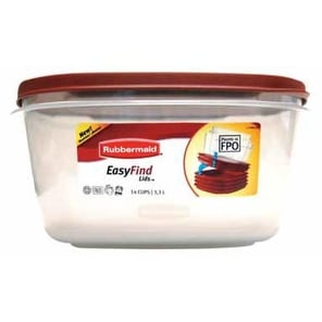 Rubbermaid 1777161 Food Storage Container 14 Cup, Clear Base