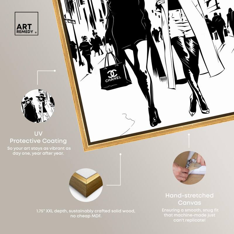 Shopping Gals Cover Canvas by Art Remedy