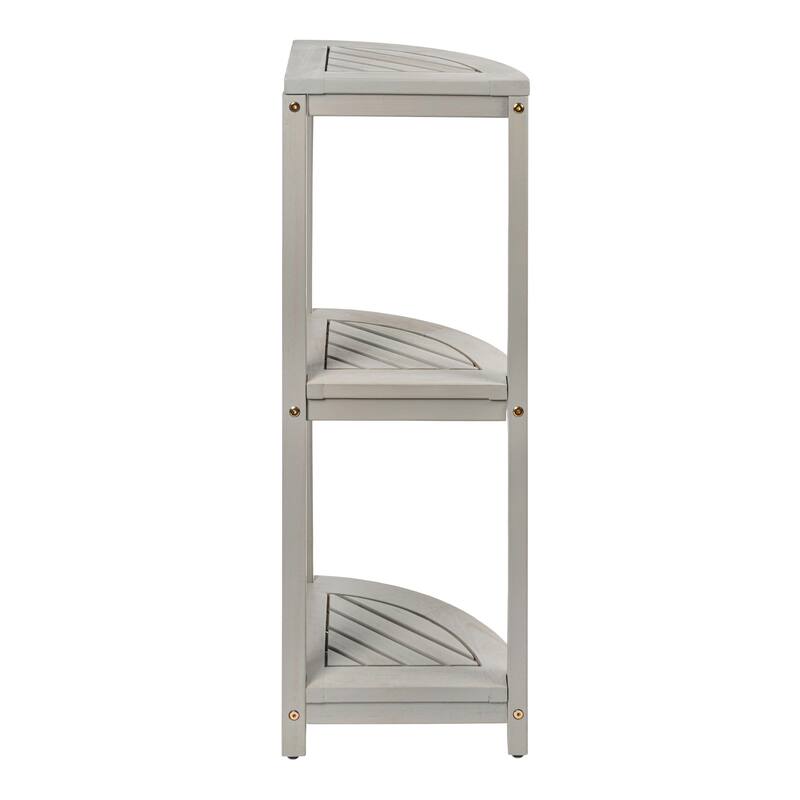 33" Sela 3-Tier Acacia Wood Freestanding Bathroom Corner Shelf