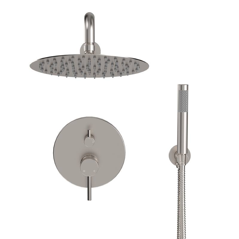 Clihome 10" Wall Rainfall 2 Way Round Shower System