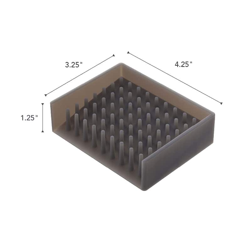 Yamazaki Home Self-Draining Soap Dish, Silicone - L 3.35 x W 4.33 x H 1.18 inches