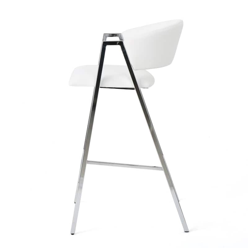 Modern Faux Leather Upholstery Bar Stool (Set of 2)