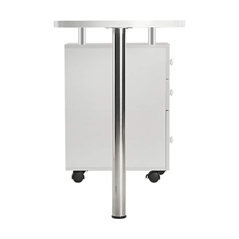 Manicure Nail Table Computer Desk with 2 Drawer White