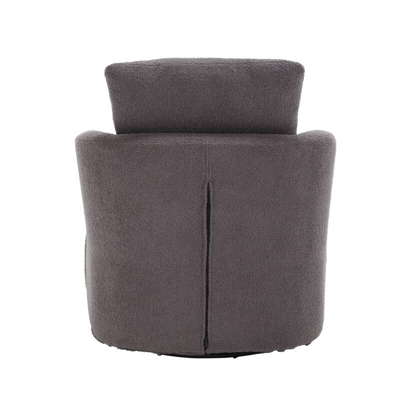 Comfy Round Accent Sofa Chair for Living Room, 360 Degree Swivel Barrel Club Chair for Nursery, Hotel, Bedroom, Office, Lounge