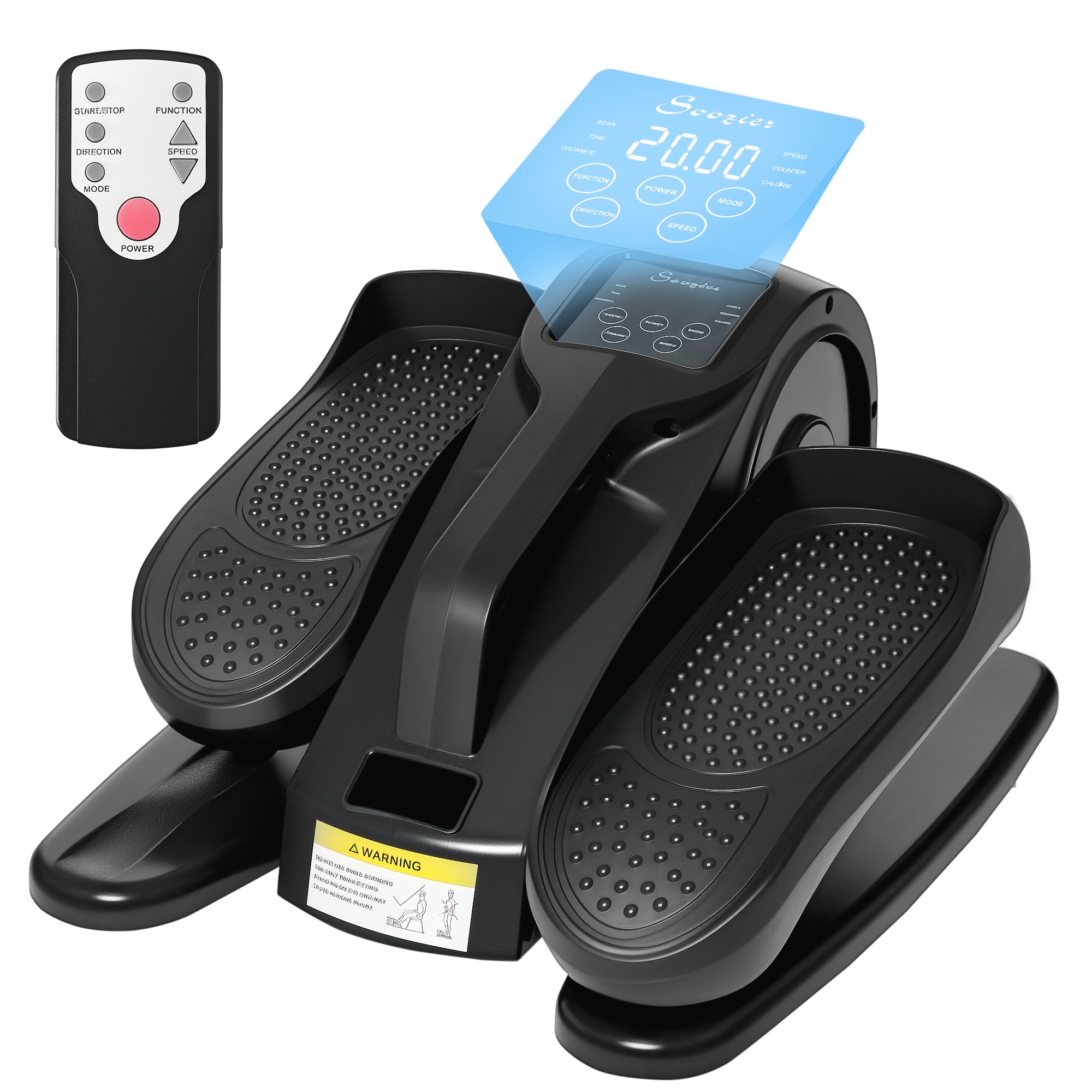 Soozier Powered Foot Pedal Exerciser, Mini Rehabilitation Bike w/ Adjustable Speed, Remote & LCD Display