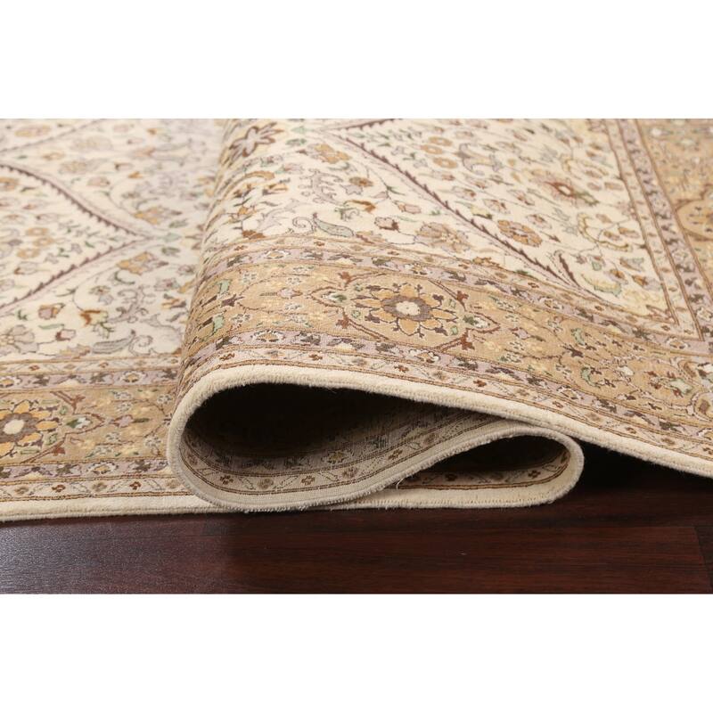 Floral Tabriz Oriental Wool Area Rug Hand-knotted Vegetable Dye Carpet - 6'0" x 9'2"