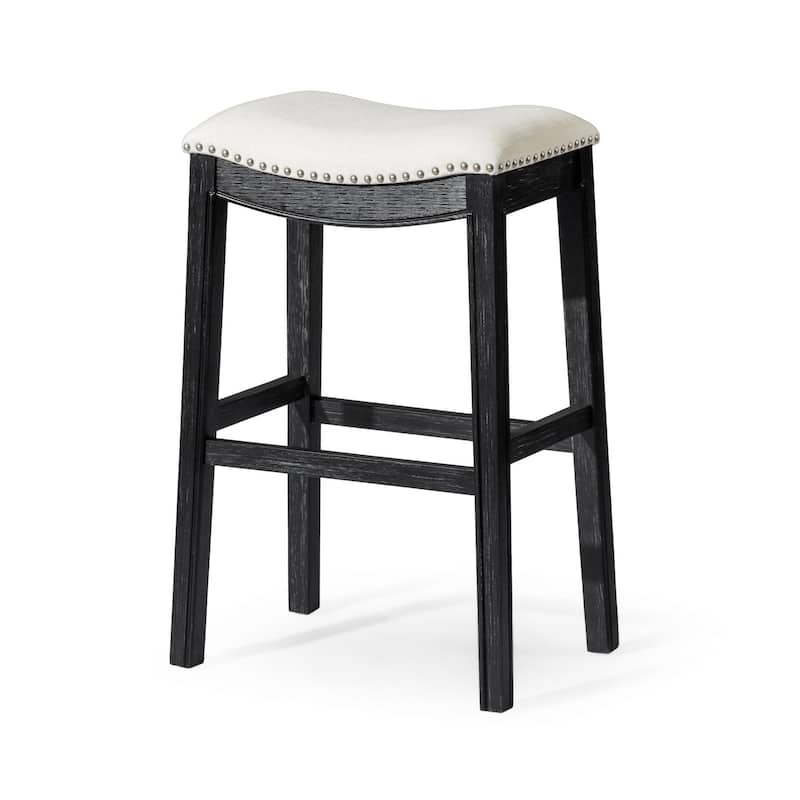 Maven Lane 31" Adrien Saddle Kitchen Bar Height Stool - N/A - Aged Black