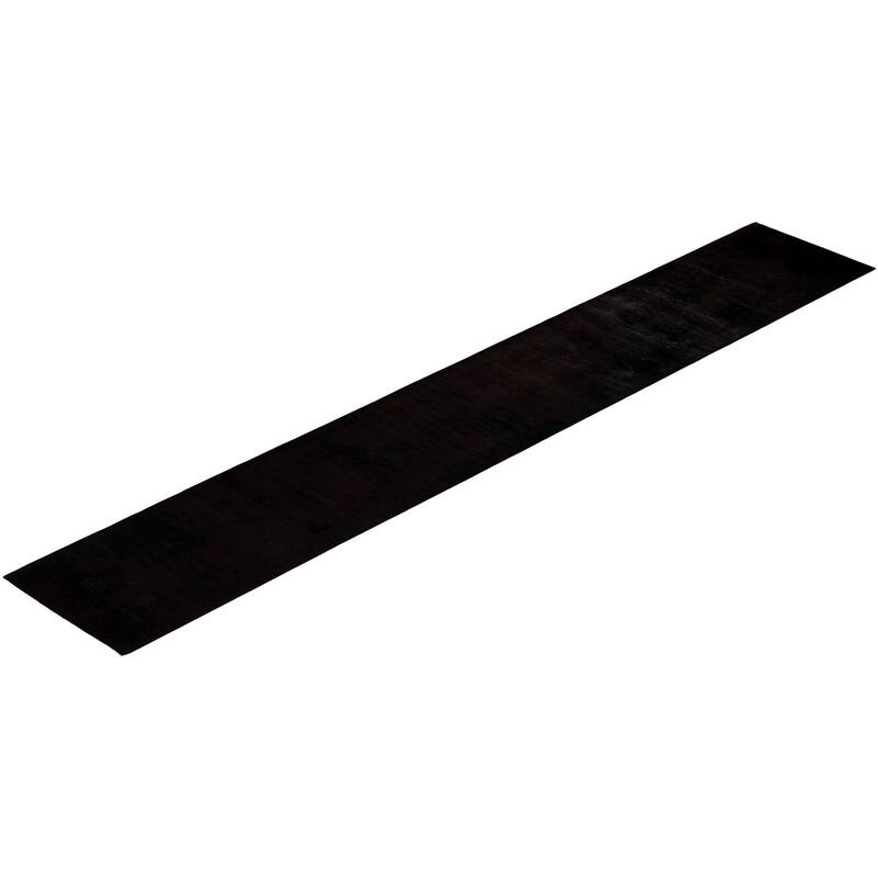 Overton Hand Knotted Wool Vintage Inspired Modern Contemporary Overdyed Brown Runner Rug - 2' 8" x 18' 1"