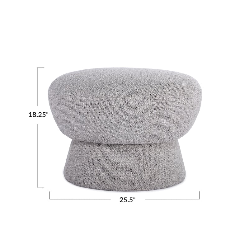 Boucle Fabric Upholstered Ottoman