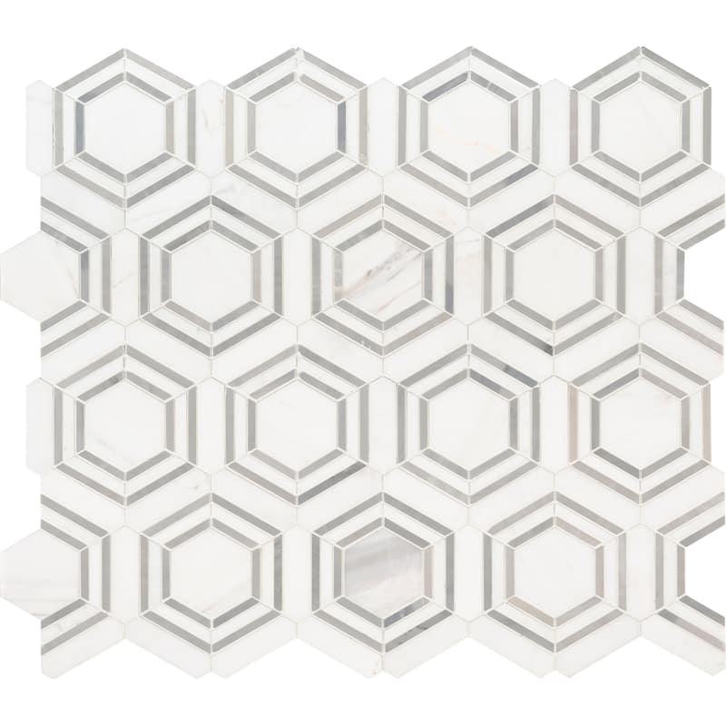 Ackland AKM-S-13X11GEP-CA 11" x 13" Marble Geometric Floor and Wall