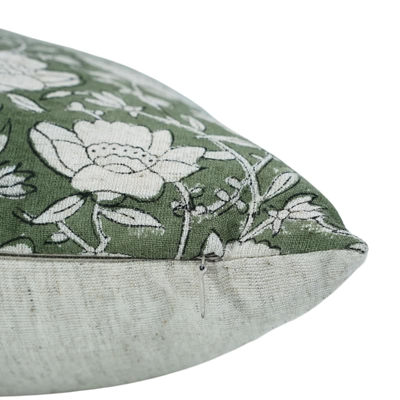 Cotton Linen Bohemian Block print pillow Cover- Dhruv
