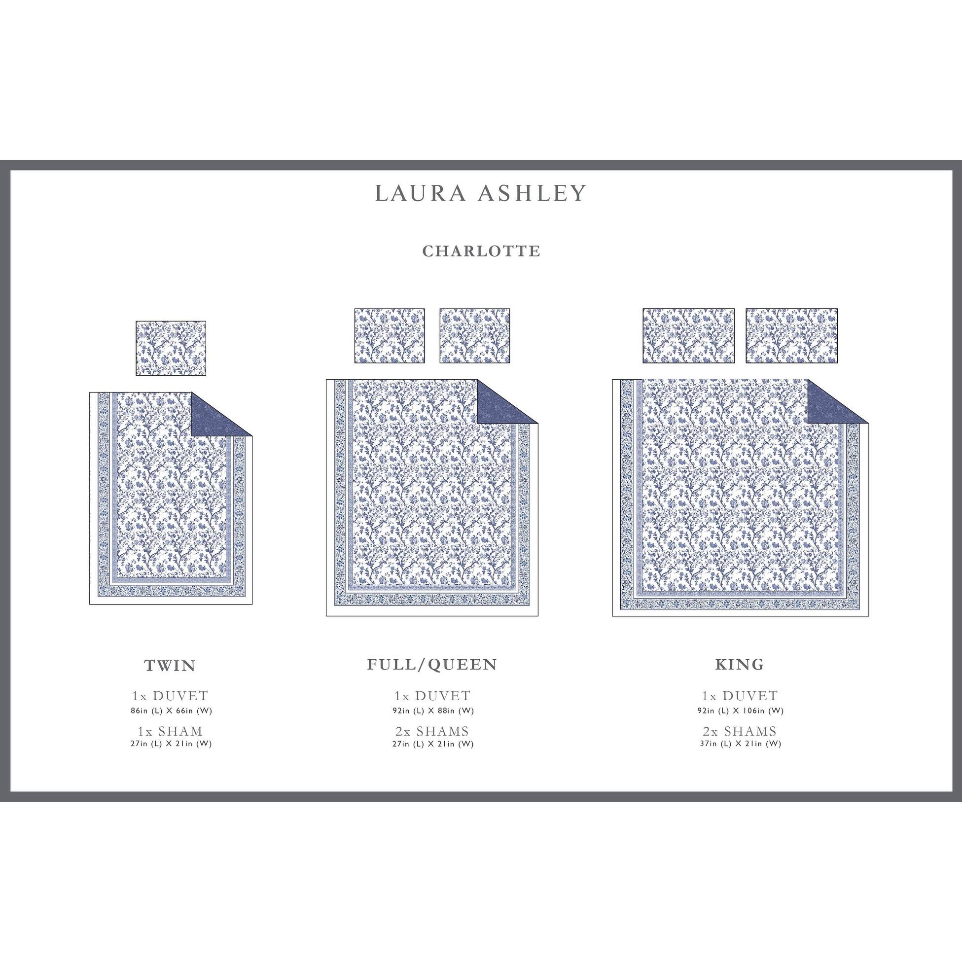 Laura Ashley Charlotte Blue Cotton Duvet Cover Set On Sale Bed Bath