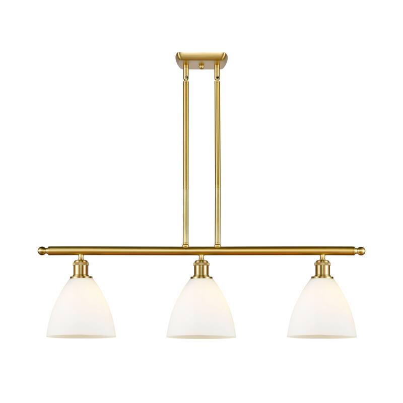 Innovations Lighting 516-3I-11-36 Bristol Linear Bristol Glass 3 Light - Satin Gold / Matte White