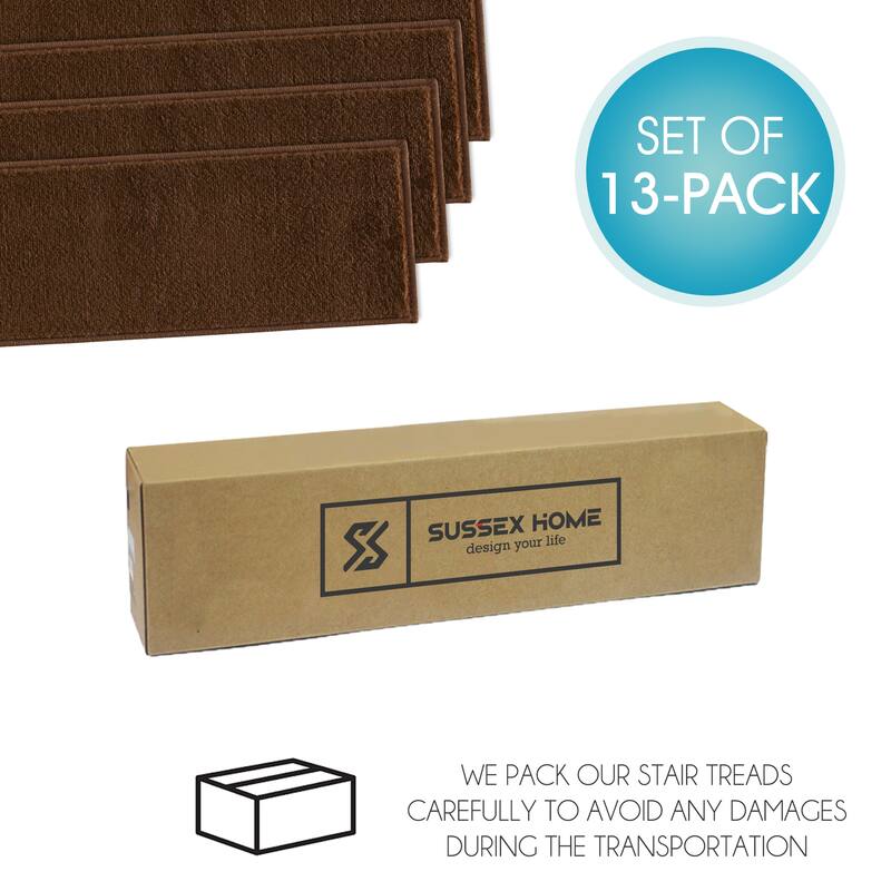 SUSSEXHOME Geometric Stair Treads with Easy to Install Double Adhesive Tape 9" x 28"