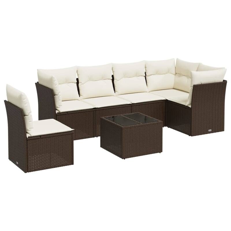 vidaXL Garden Sofa Set Black, Cream white - 24.4 x 24.4 x 27.2