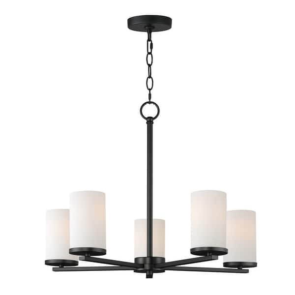 slide 2 of 8, Maxim 10286 Lateral 5 Light 24" Wide Pillar Candle Pendant Black
