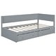 preview thumbnail 30 of 28, Twin Size Daybed with 2-Storage Drawers and Guardrail, Solid Pine Frame, No Box Spring Required, Beige Vintage Style for Bedroom