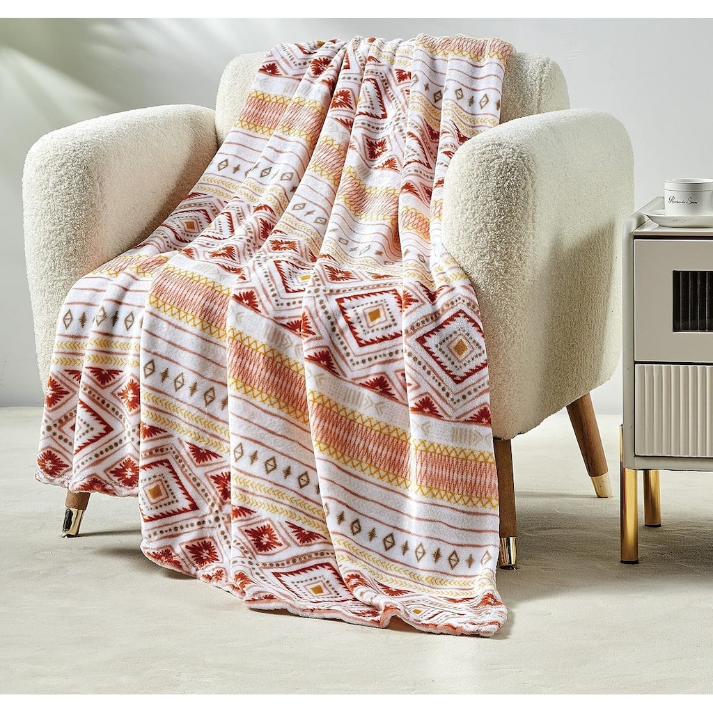 FAITH, HOPE, LOVE HOME DÉCOR Ultra Lush Printed Throw Blanket (50" x 60") - Aztec Tribal