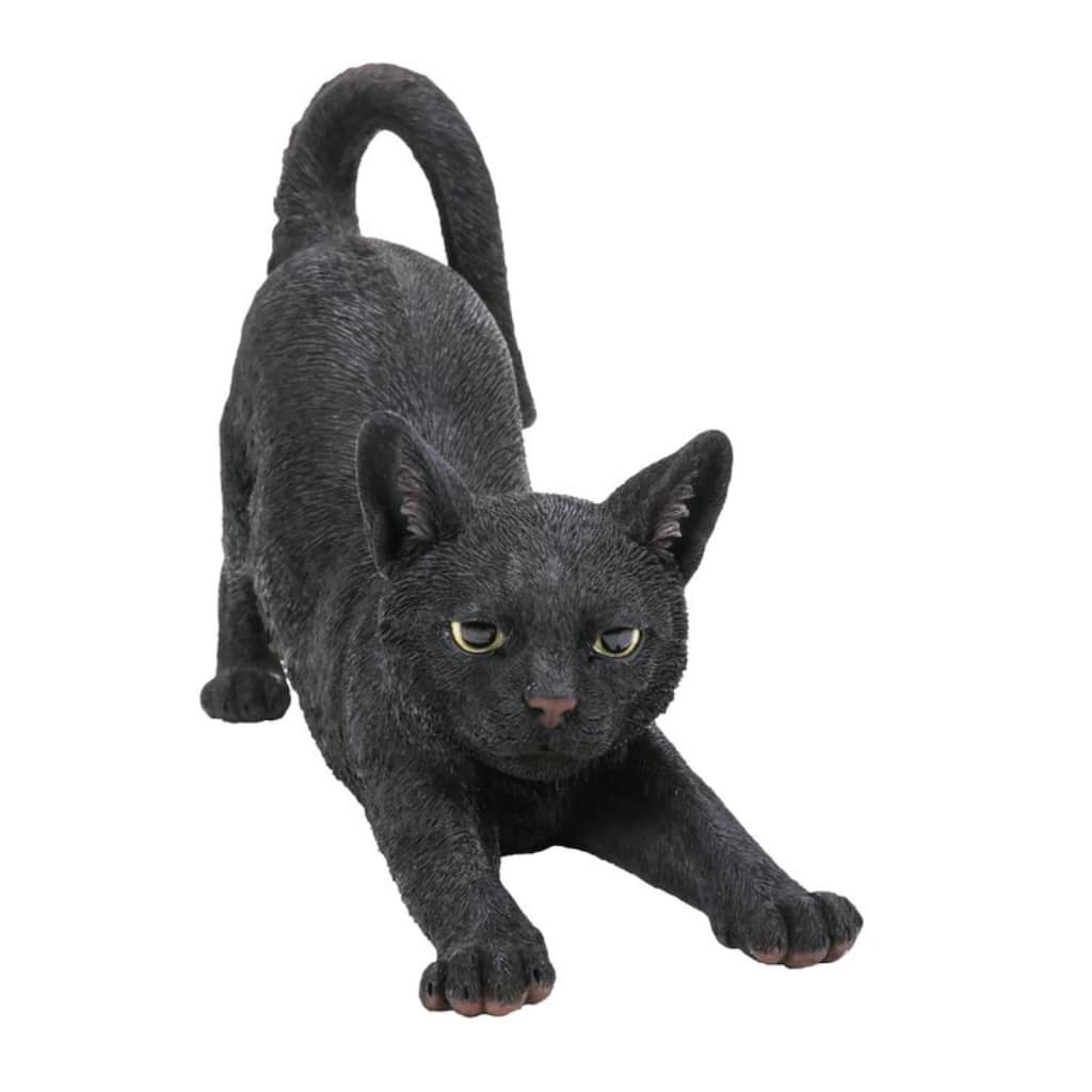 Stretching Cat Outdoor Garden Statue - 14.75"