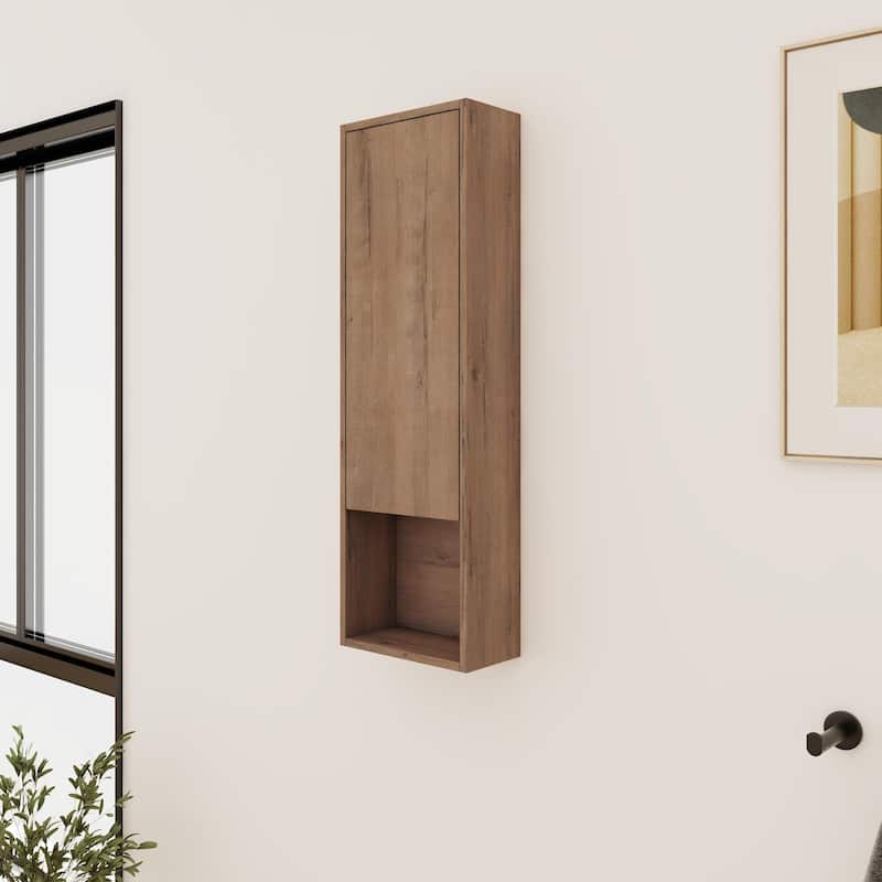 Bathroom Side Cabinet In 12/24 Inch, Floating Side Cabinet With Soft Close Door and Shelf