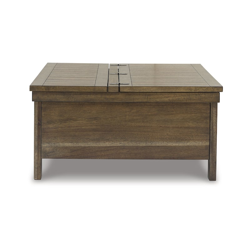 Signature Design by Ashley Moriville Brown Lift Top Cocktail Table - 36"W x 36"D x 18"H