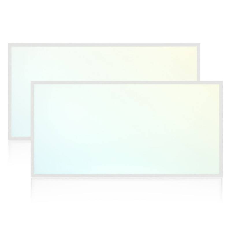 Luxrite 2x4 FT LED Flat Panel Light, 30/40/50W, 3 CCT 4000K-6500K, 3750/5000/6250 Lumens, 0-10V Dimmable, ETL DLC 2-Pack - Color Selectable 30K/40K/50K