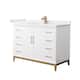 Option White / White Quartz Top / Satin Bronze Hardware