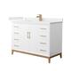 Option White / White Quartz Top / Satin Bronze Hardware
