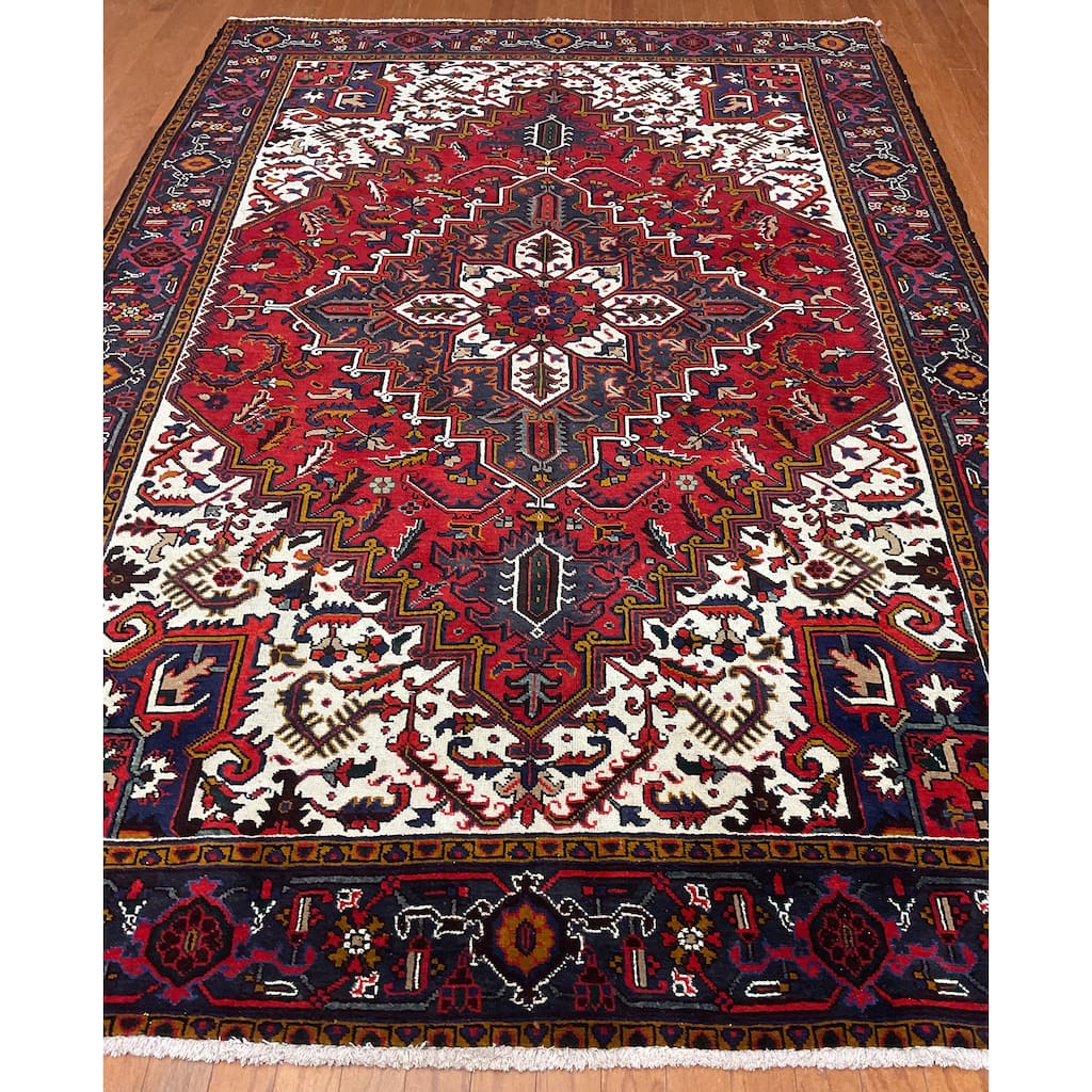 HERAT ORIENTAL Handmade Fine Persian Heriz Wool Rug - 6'8" x 9'8"