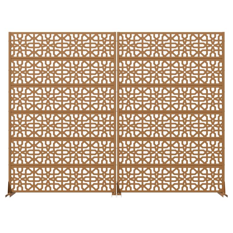 Rectangle Outdoor Privacy Screens Metal Screen Fence Panel Set of 2