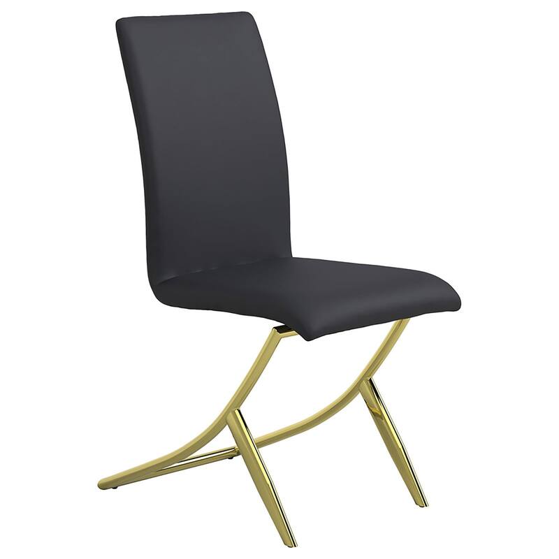 Black and Brass Dining Chairs (Set of 4) - Black