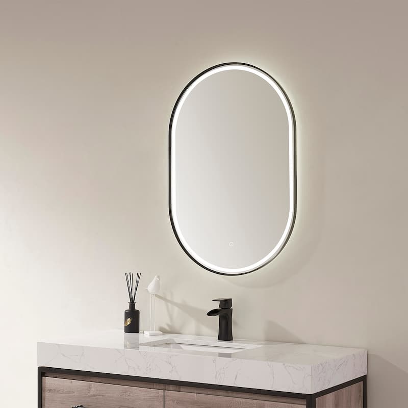24'' Oval LED Lighted Accent Bathroom/Vanity Wall Mirror