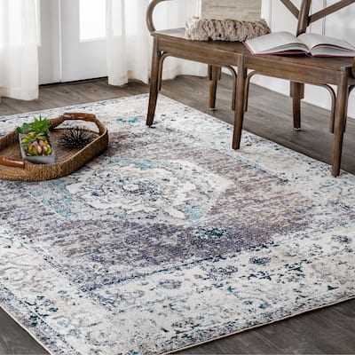 Dune Vintage Medallion Gray/Ivory Area Rug