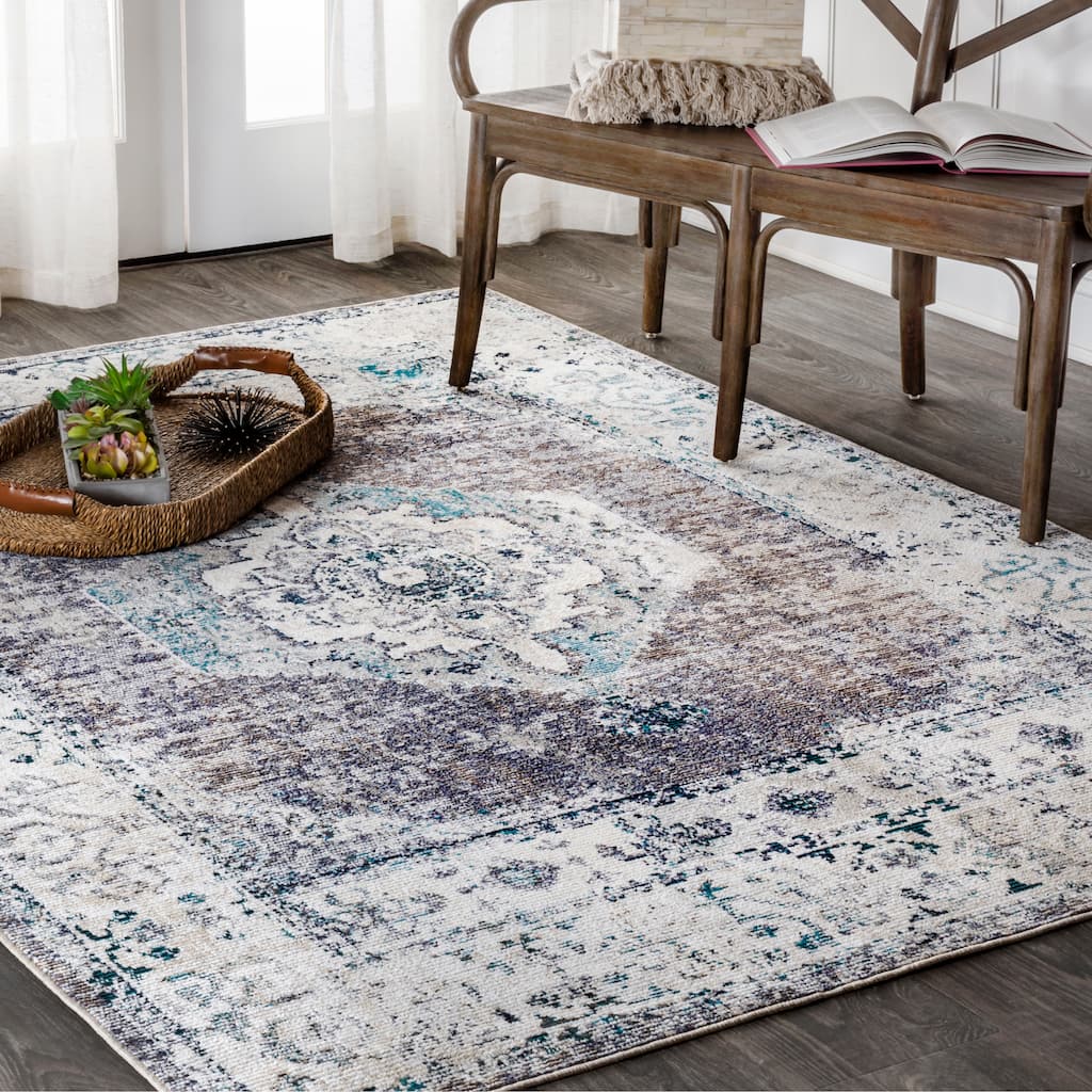 Dune Vintage Medallion Gray/Ivory Area Rug
