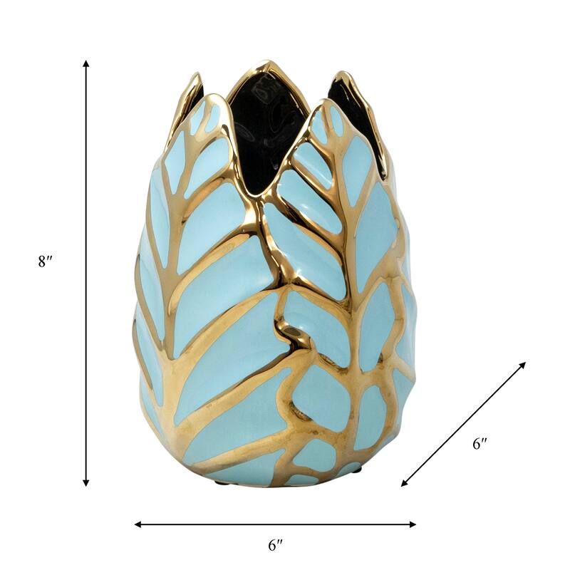 Ceramic Modern Leaf Sculptural Flower Vase