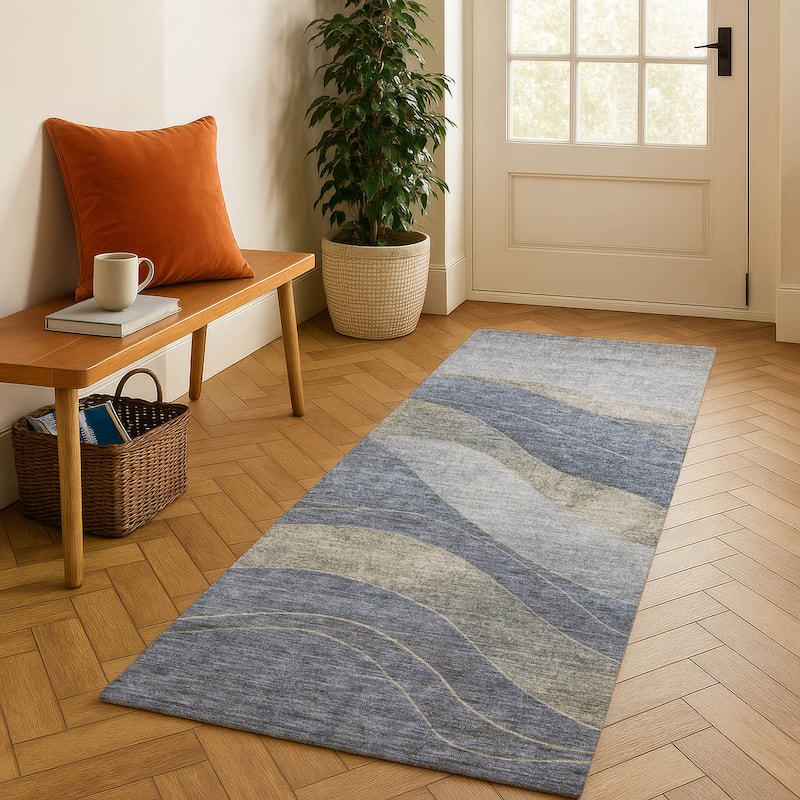 Premium Washable Super Soft Mayfield Rug - Denim - 2'3" x 7'6"