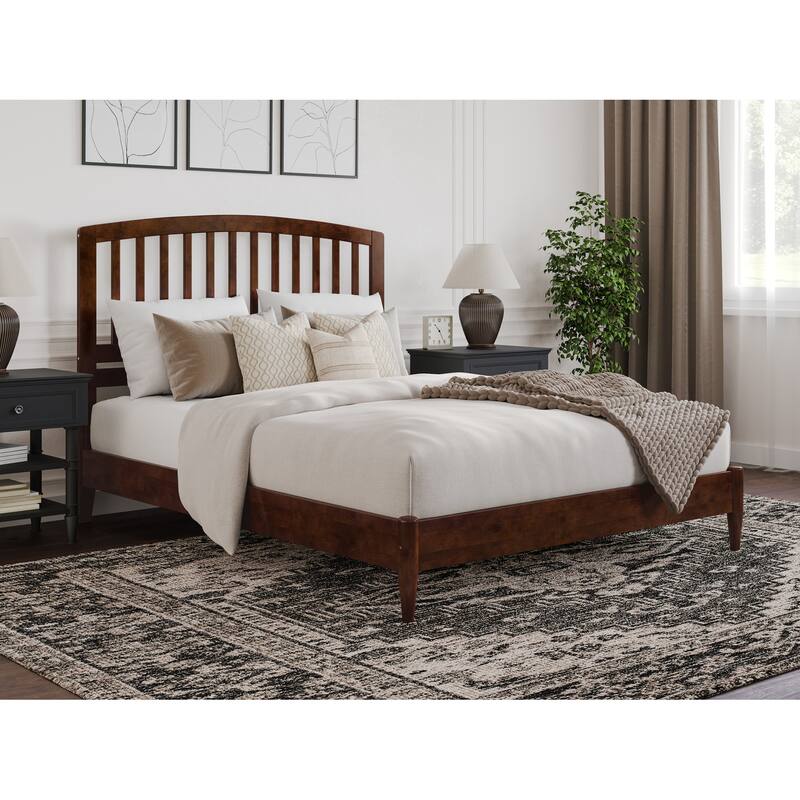 Quincy Solid Wood Low Profile Platform Bed - Walnut - Queen