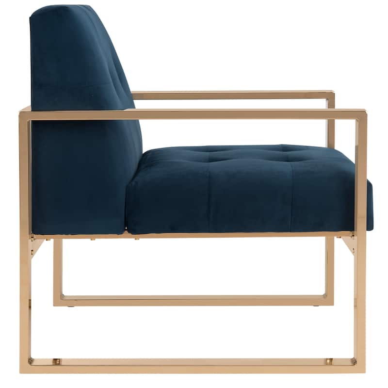 SAFAVIEH Merrily Glam Navy Accent Chair - 30Wx31Dx32H