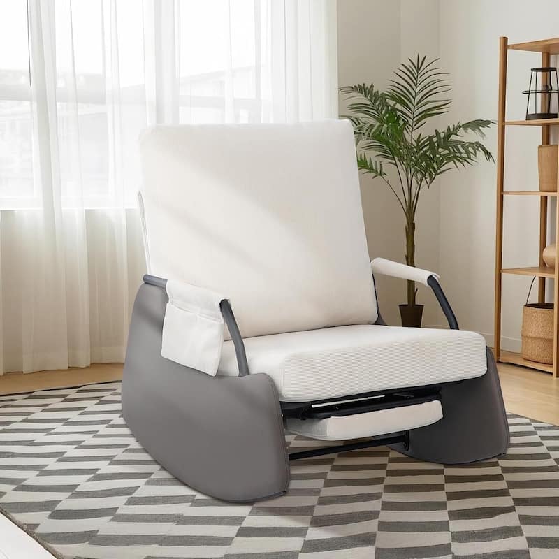 Upholstered Recliner Rocking Chairs for Living Room, Bedroom, Garden - 1PC
