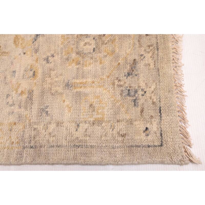 ECARPETGALLERY Hand-knotted Modern Oushak Light Grey Wool Rug - 7'10 x 9'8