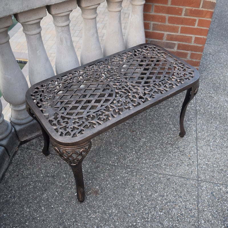 Outdoor Dakota Bronze Cast Aluminum Coffee Table