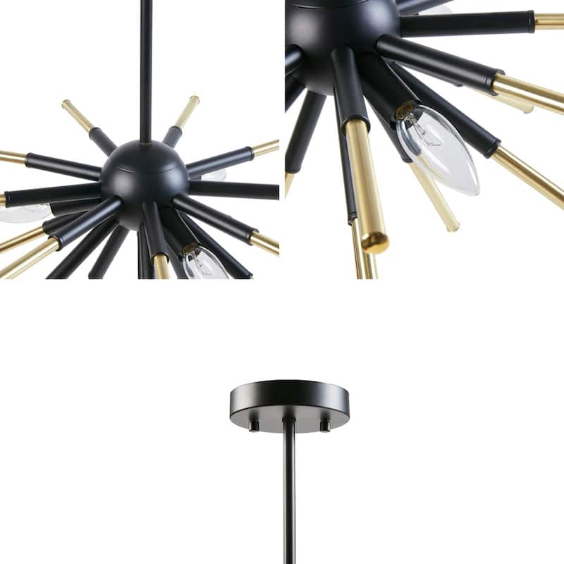 3-Light Spiked Chandelier for living room,bedroom,and dining room