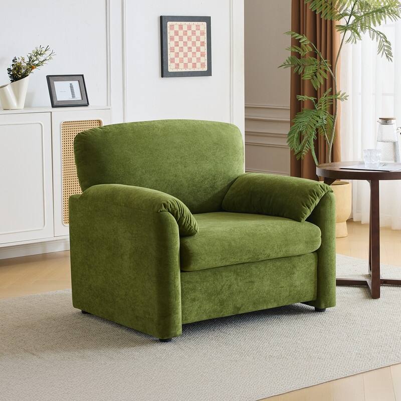 Modern Elephant Ears Armchair Accent Sofa Comfortable Seating for Living Room & Bedroom - Green
