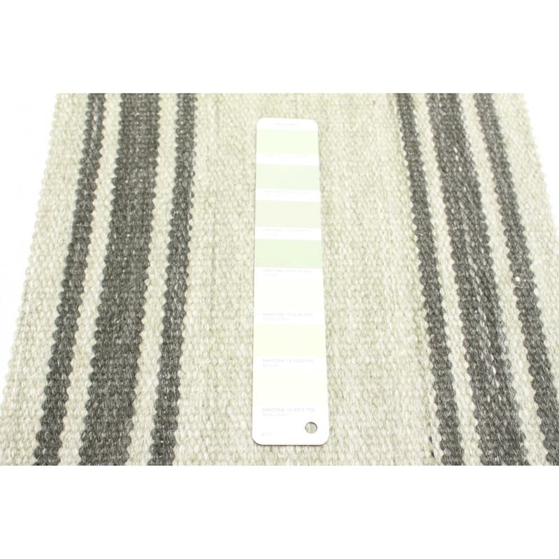 ECARPETGALLERY Flat-Weave Ankara FW Light Green Wool Kilim - 5'2 x 7'8